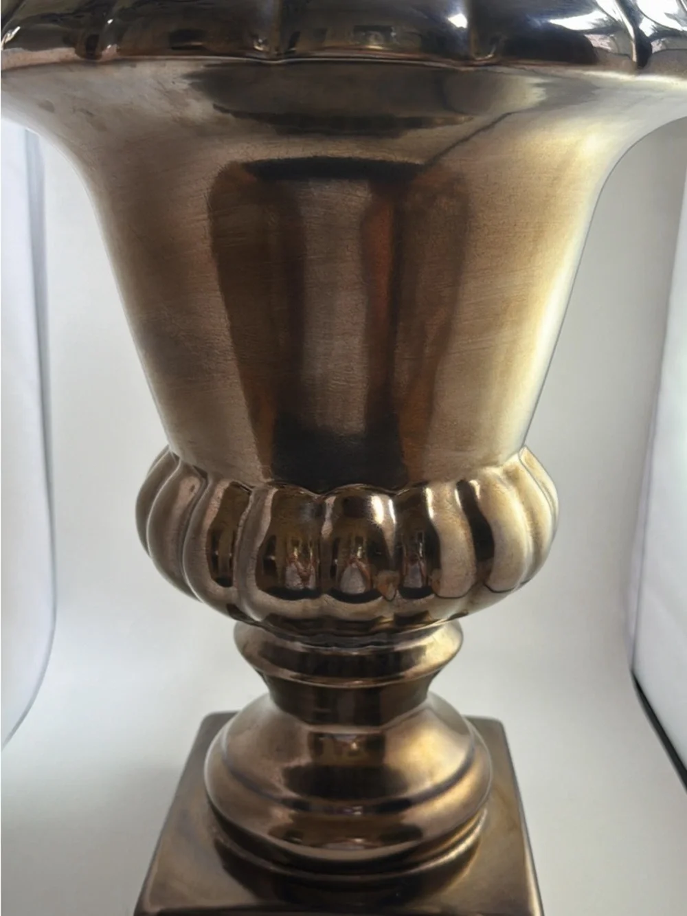 Bronze Crackle Glaze Vase, Planter Haeger Floral Line 16”